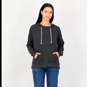 Aerie grey Oversized waffle Hoodie Sweatshirt with Voluminous Sleeves size med